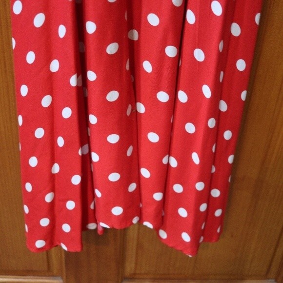 Studio LA Vintage Red & White Polka Dot Belted Pin Up Open Back Dress 10 - Picture 3 of 16